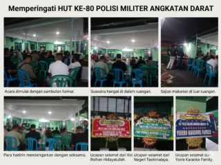 Pererat Sinergitas, Subdenpom III/2-2 Tasikmalaya Gelar Syukuran HUT ke-80 Polisi Militer Angkatan Darat