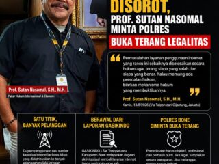 Kasus Layanan Internet Bone Disorot, Prof. Sutan Nasomal Hukum Internasional, Ekonom, Minta Polres Bone Buka Terang Legalitas!!